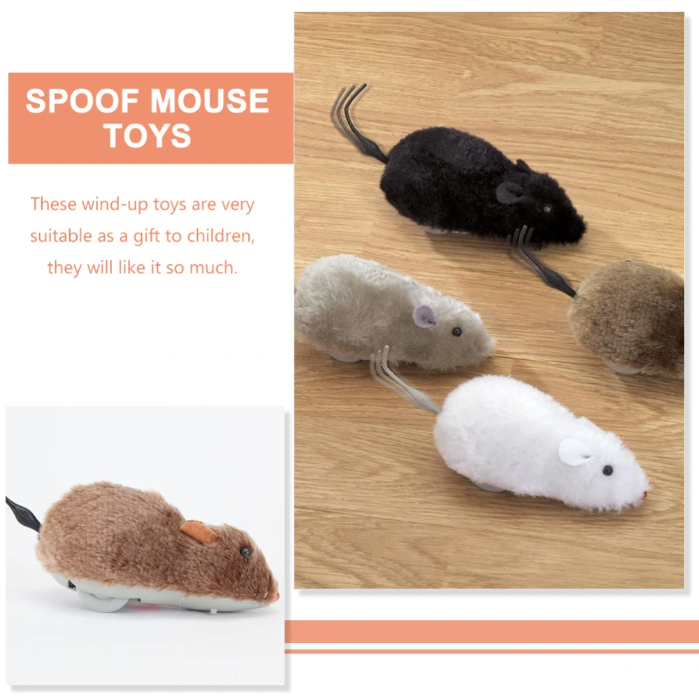 4Pcs Wind-up Mouse Toys Funny Mouse Spoof Toys Cat Mouse Toys Kids Mouse Clockwork Toys