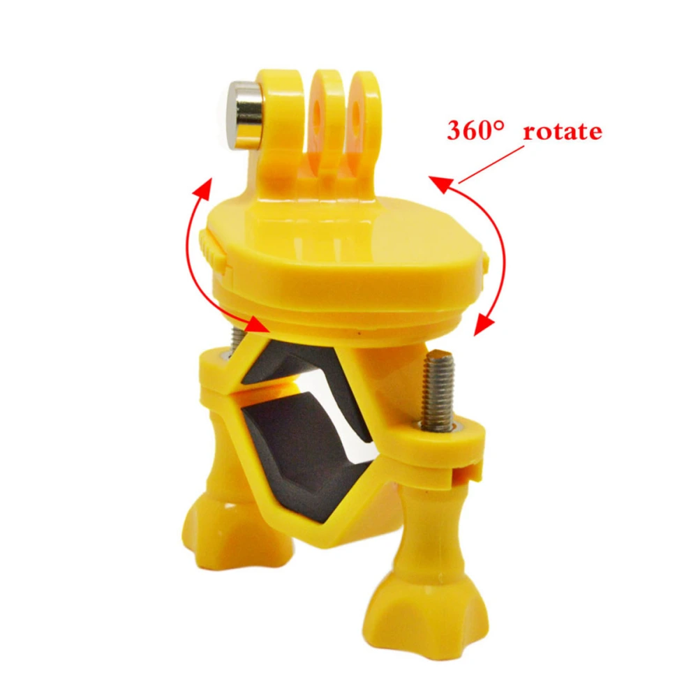 Multicolor Anti-skid 360 Degree Rotating Bike Motorcycle Handlebar Seatpost and Pole Mount Bracket Holder Clamp For Hero 5/4/3+/3/2/1 Xiaomi Yi 4K SJCAM Action Camera (Yellow)