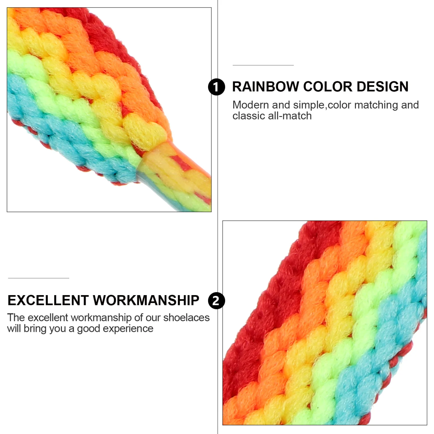 1 Pair 3D Rainbow Striped Shoe Laces Psychedelic Shoelace for Shoes Sneakers