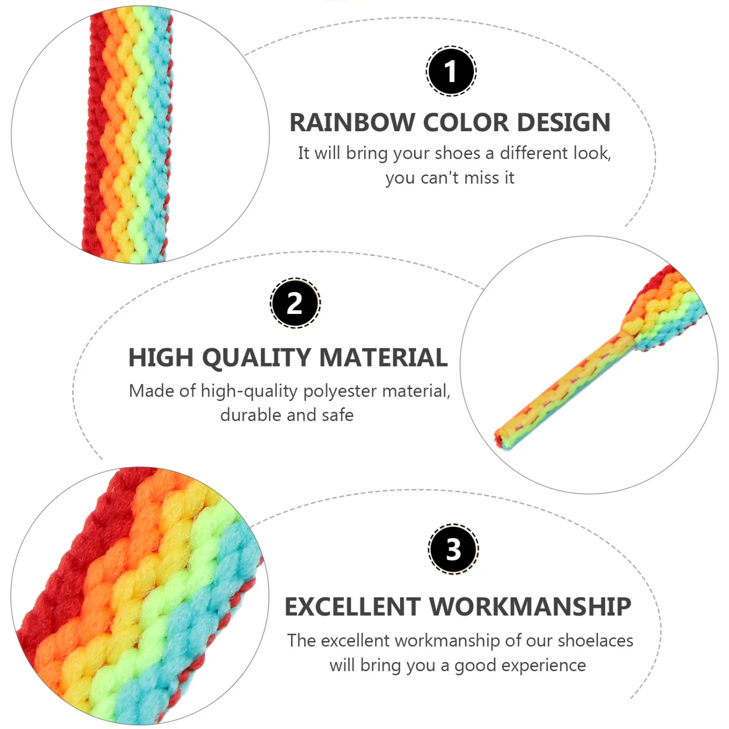 1 Pair 3D Rainbow Striped Shoe Laces Psychedelic Shoelace for Shoes Sneakers