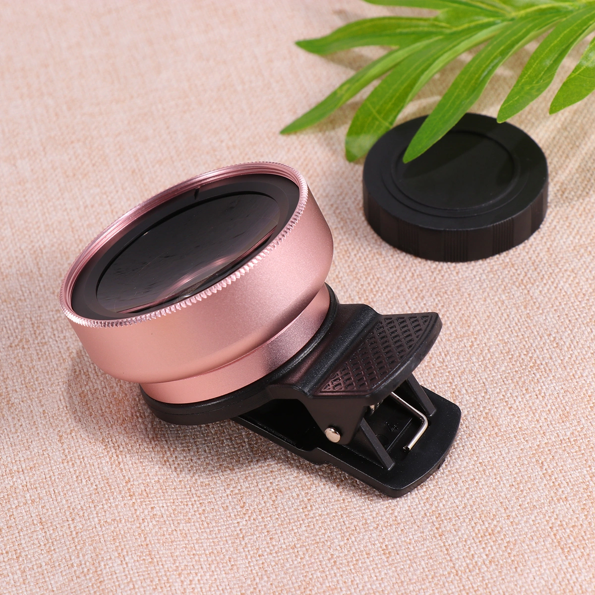 2 in 1 Phone Camera Lens Wide Angle Macro Lens Outer Mobile Phone Lens for Smartphone (Rose Gold)