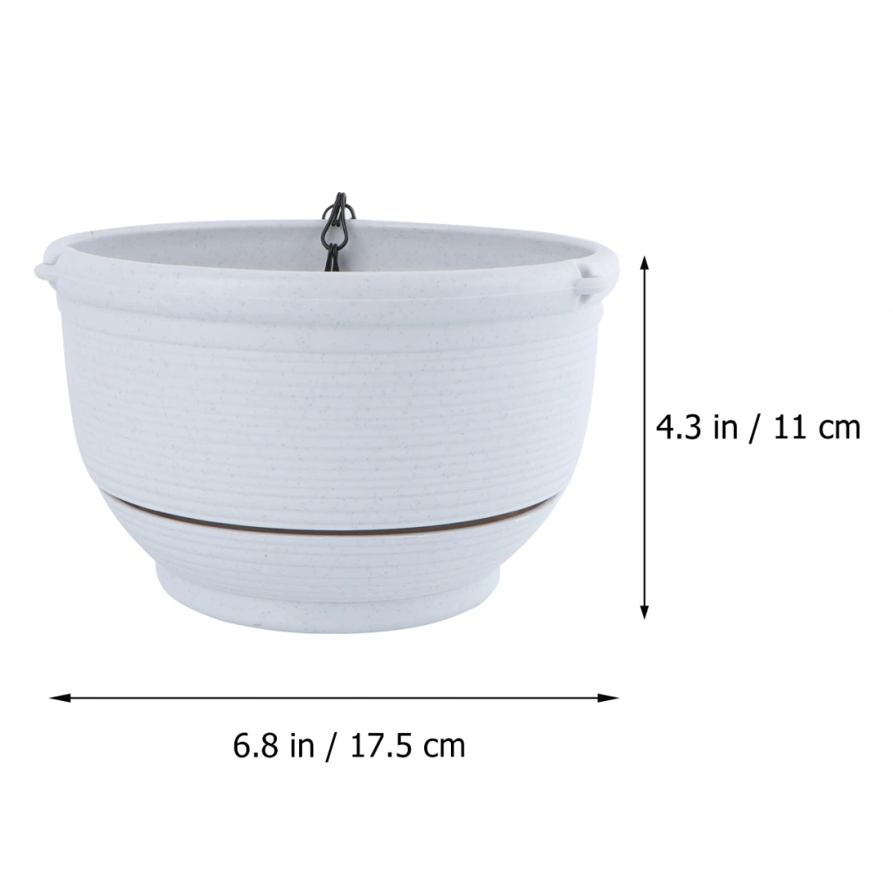 1Pc Hanging Flowerpot Automatic Water-absorbing Plant Pot Creaive Wall Hanging Basket Basin for Chlorophytum Green Plants Fleshiness (Light Grey)