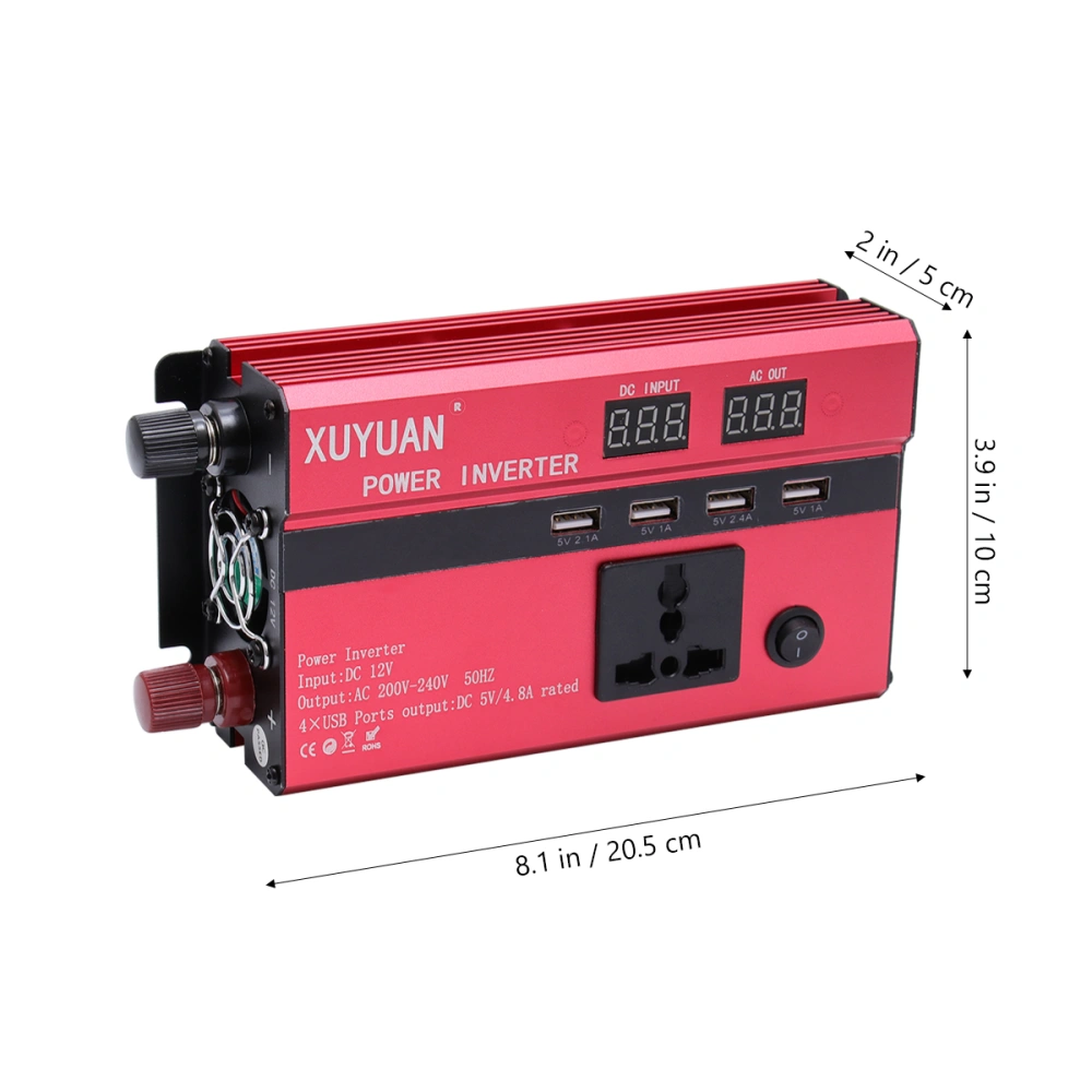 Powerful 600W Car Power Inverter 12V to 220V AC Converter Car Power Supply with LED Display