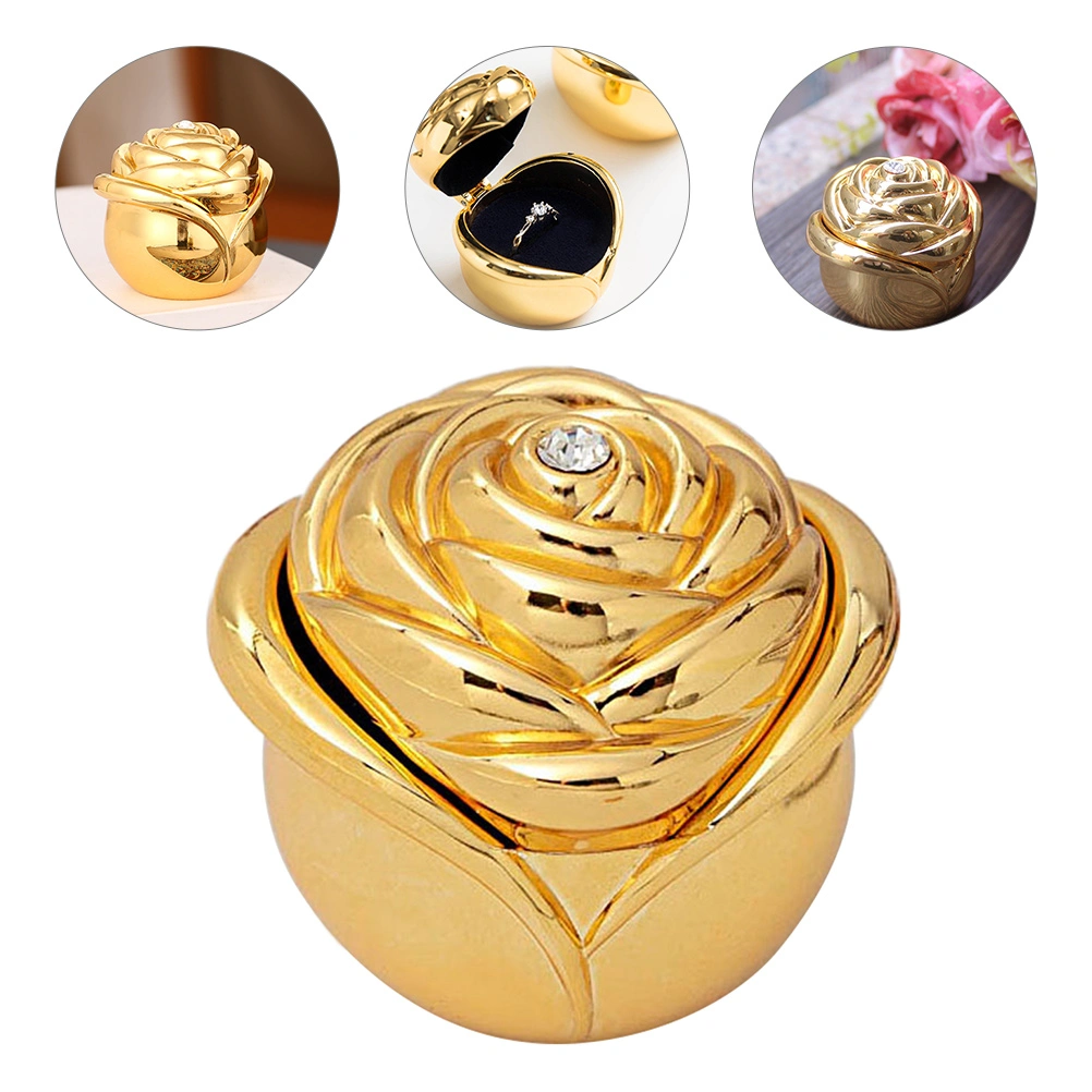 Ring Box Wedding Ring Case Rose Bud Engagement Ring Holder Jewelry Display Box