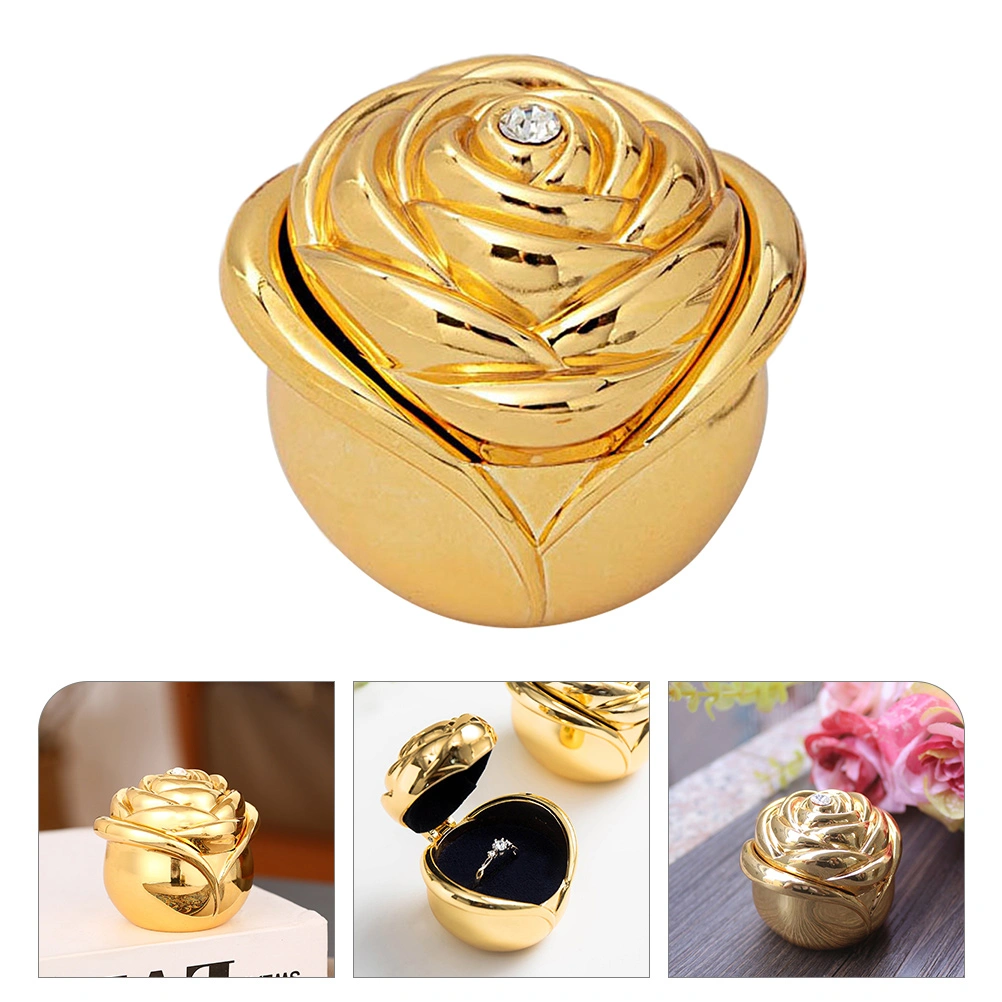 Ring Box Wedding Ring Case Rose Bud Engagement Ring Holder Jewelry Display Box