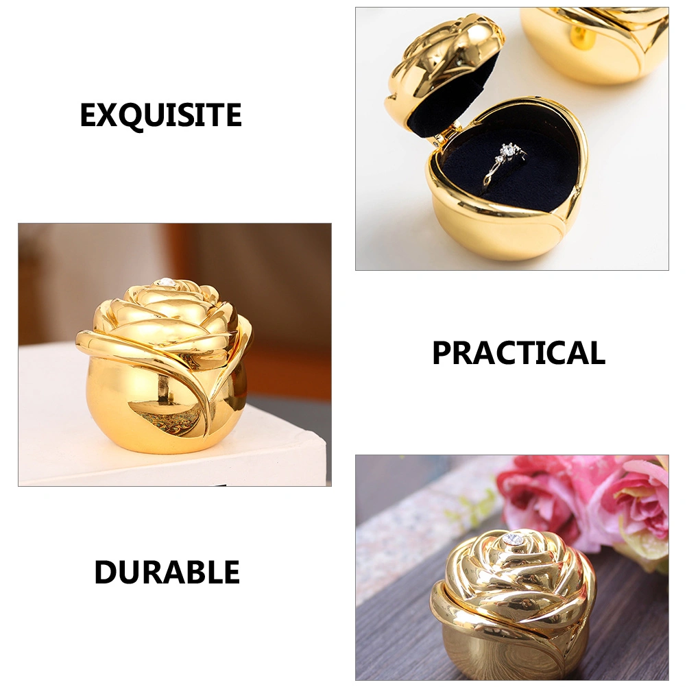 Ring Box Wedding Ring Case Rose Bud Engagement Ring Holder Jewelry Display Box