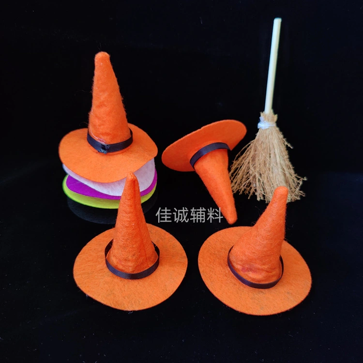 10 pcs Halloween Felt Witch Hats Mini Witch Hat Party Witch Hat Decorative Witch Hat