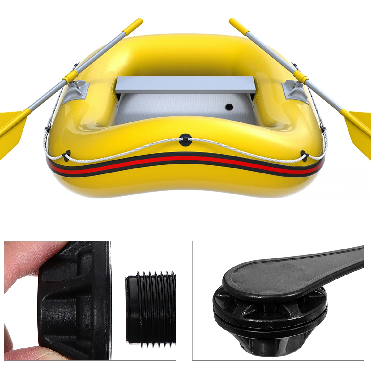 3pcs Air Safety Screw Lock Air Nozzle with Wrench for Boat Kayak