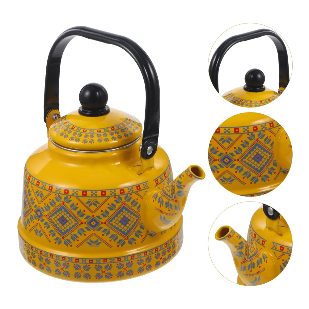 1pc Water Kettle 2.5L Enamel Teapot Household Delicate Heating Kitchen Teapot