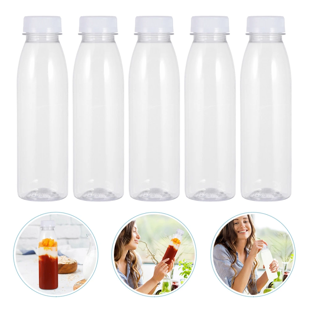 10 Pcs 350 ML Multipurpose Empty Bottles Reusable Juice Bottles (Transparent)