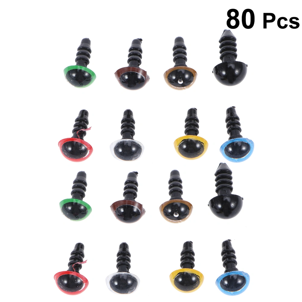 80PCS/Set DIY Doll Eyes Art Eyes Plastic Eyes DIY Use Boxed Accessories 8 Colors Each 10 (8mm)