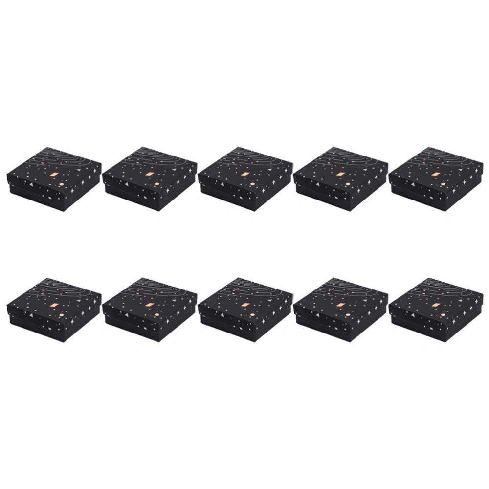 10pcs Cardboard Jewelry Box Black Silver Jewelry Box Package Box Ring Earring Storage Box Bracelet Box Style 3