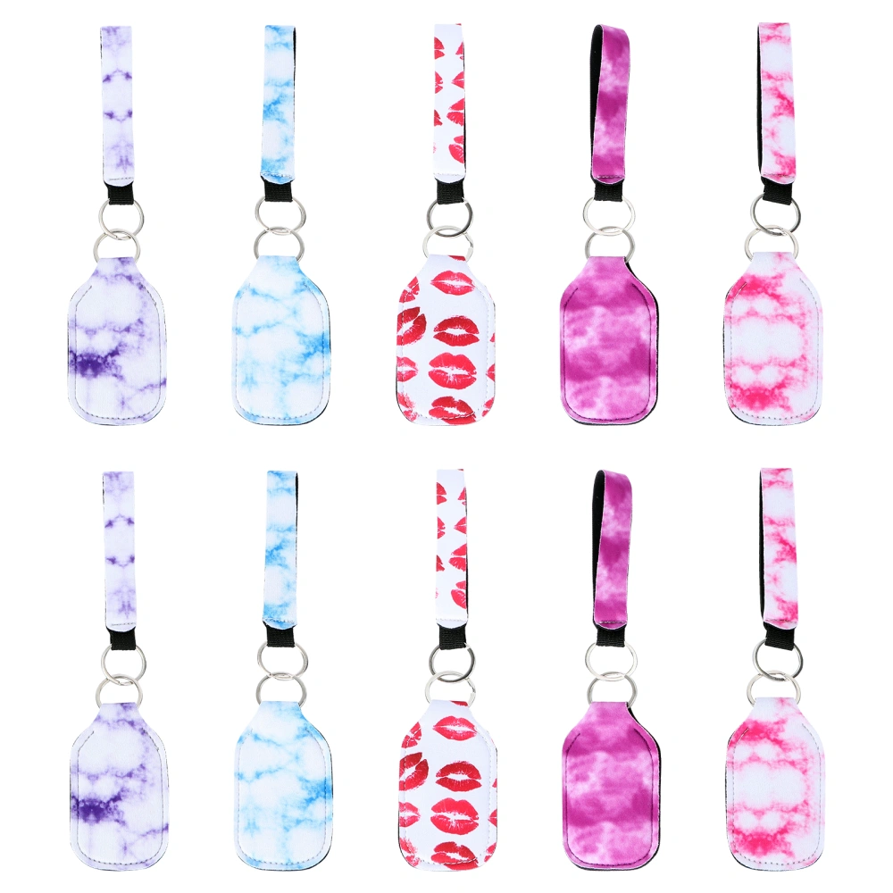 5 Pairs Chapstick Holder and Keychain Lanyard Wristlet Set Travel Accessories