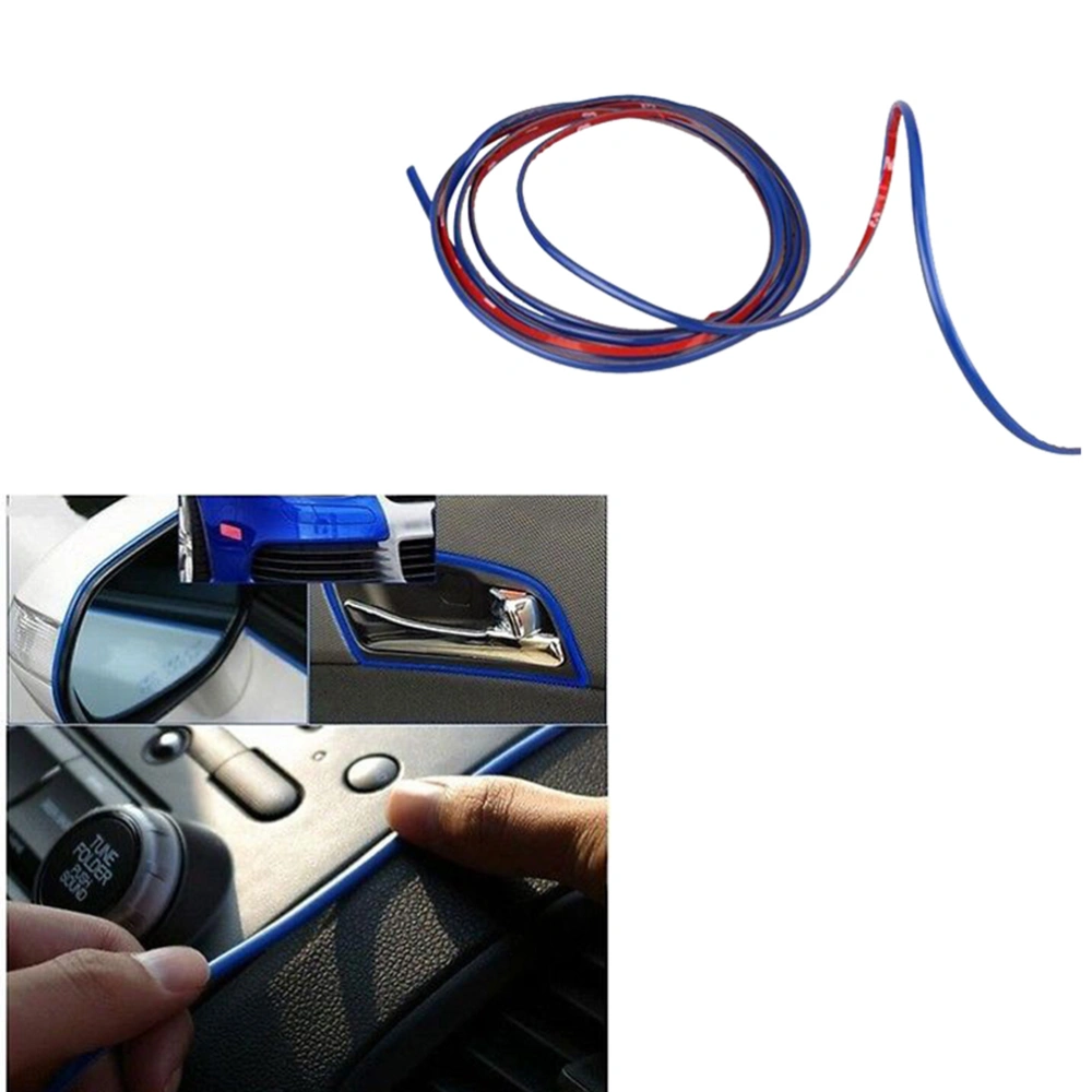 4MM ×5M DIY Universal Automobile Car Motor Interior Exterior Decoration Adhesive Sticker Moulding Trim Strip Line (Blue)