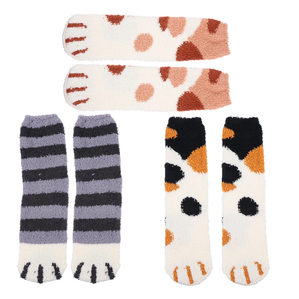 3 Pairs Adorable Winter Sock Warm Floor Socks Household Sleeping Stockings