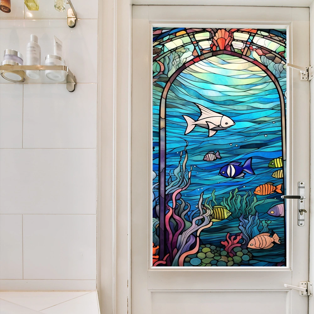 Window Privacy Film Stained Glass Window Film Underwater Window Decal Ornament Window Decor