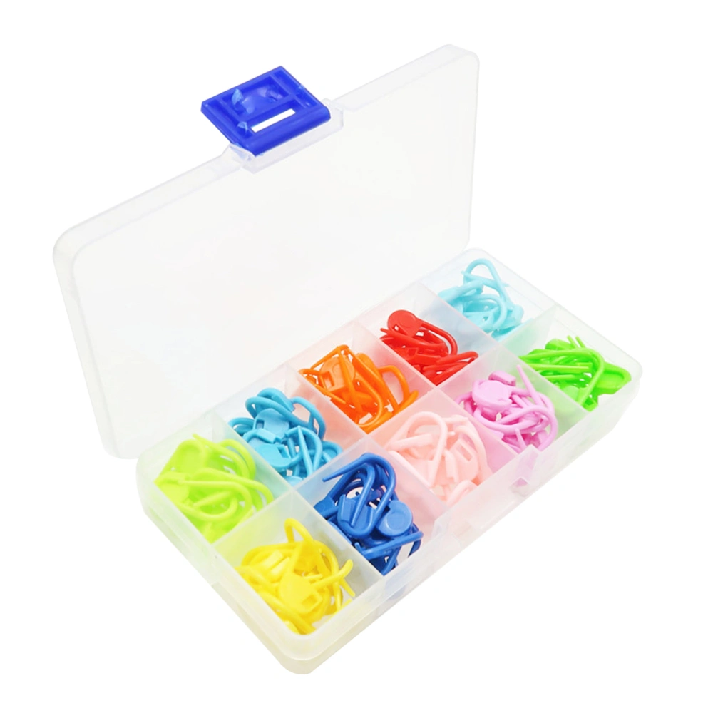 120pcs Knitting Stitch Counter Crochet Locking Stitch Markers Stitch Needle Clip Pin with Storage Box