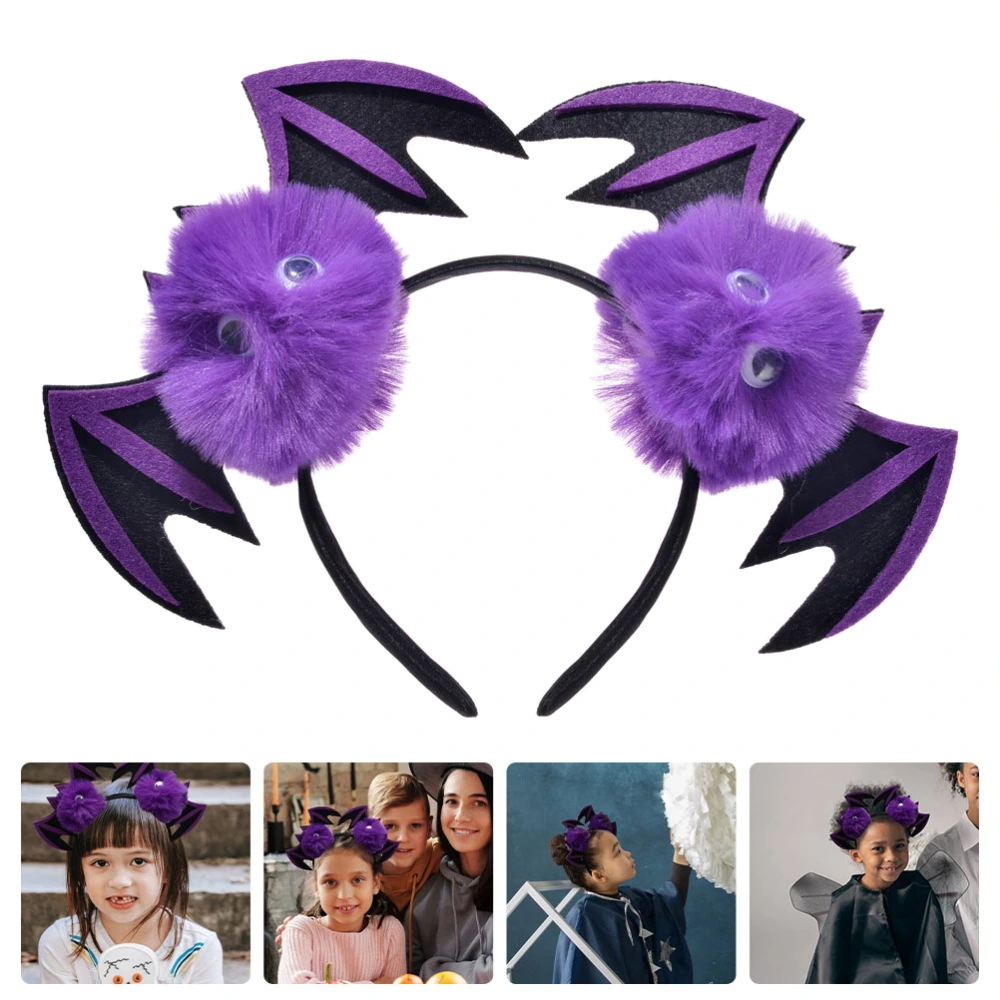 Halloween Headband Halloween Bat Wing Hairball Headband Props for Halloween Party