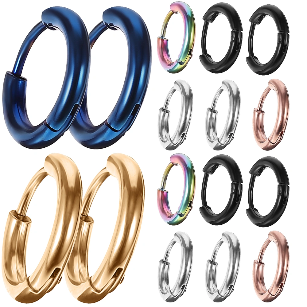 8 pairs of Stainless Steel Small Hoop Earrings Men Earrings Women Hoop Earrings