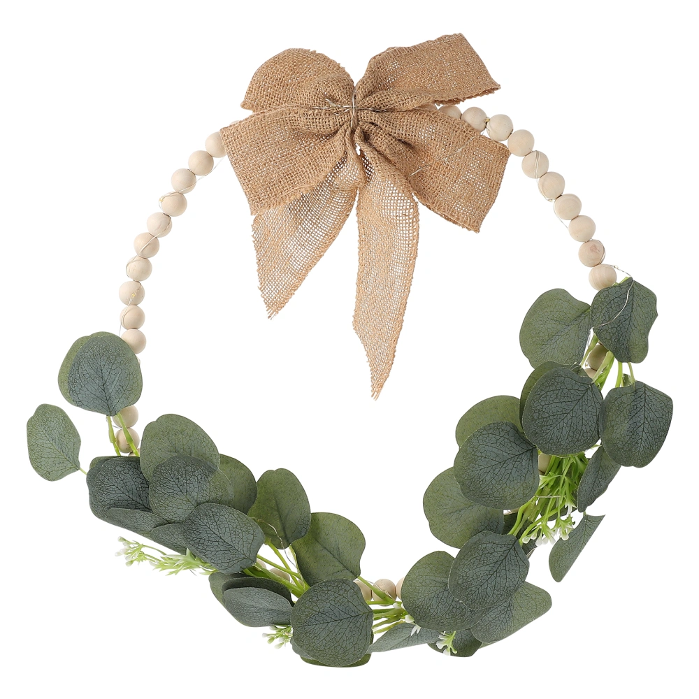 1pc Luminous Wreath Decor Simulation Plants Garland Home Hanging Wreath Adorn