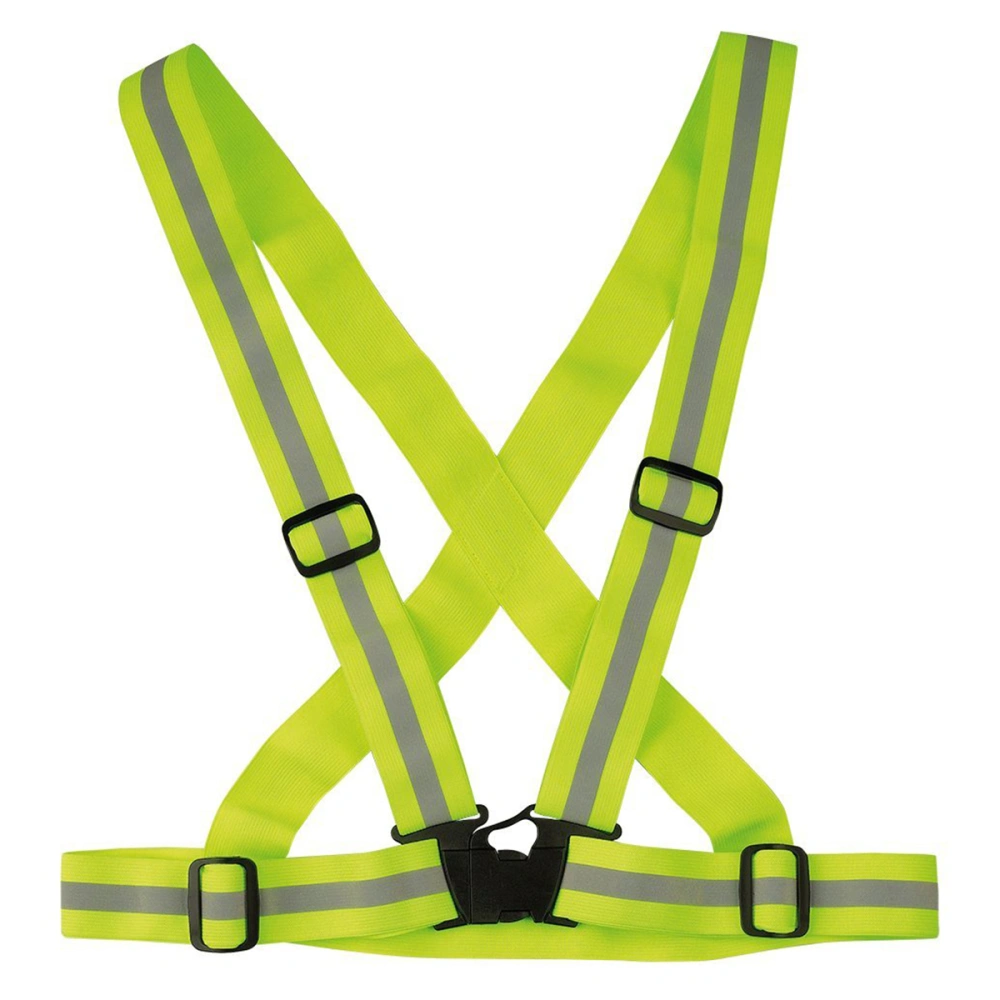 Adjustable Nighttime Reflective Vest Crossbelt Shoulder Strap Belt (Green)