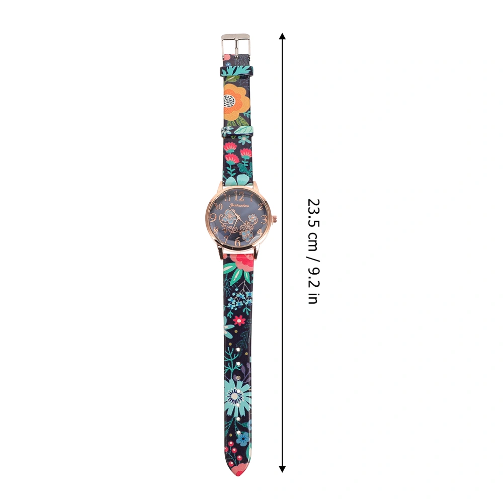 Light Luxury Fashion Women Watch Casual Printed Leather Strap Ladies Watch