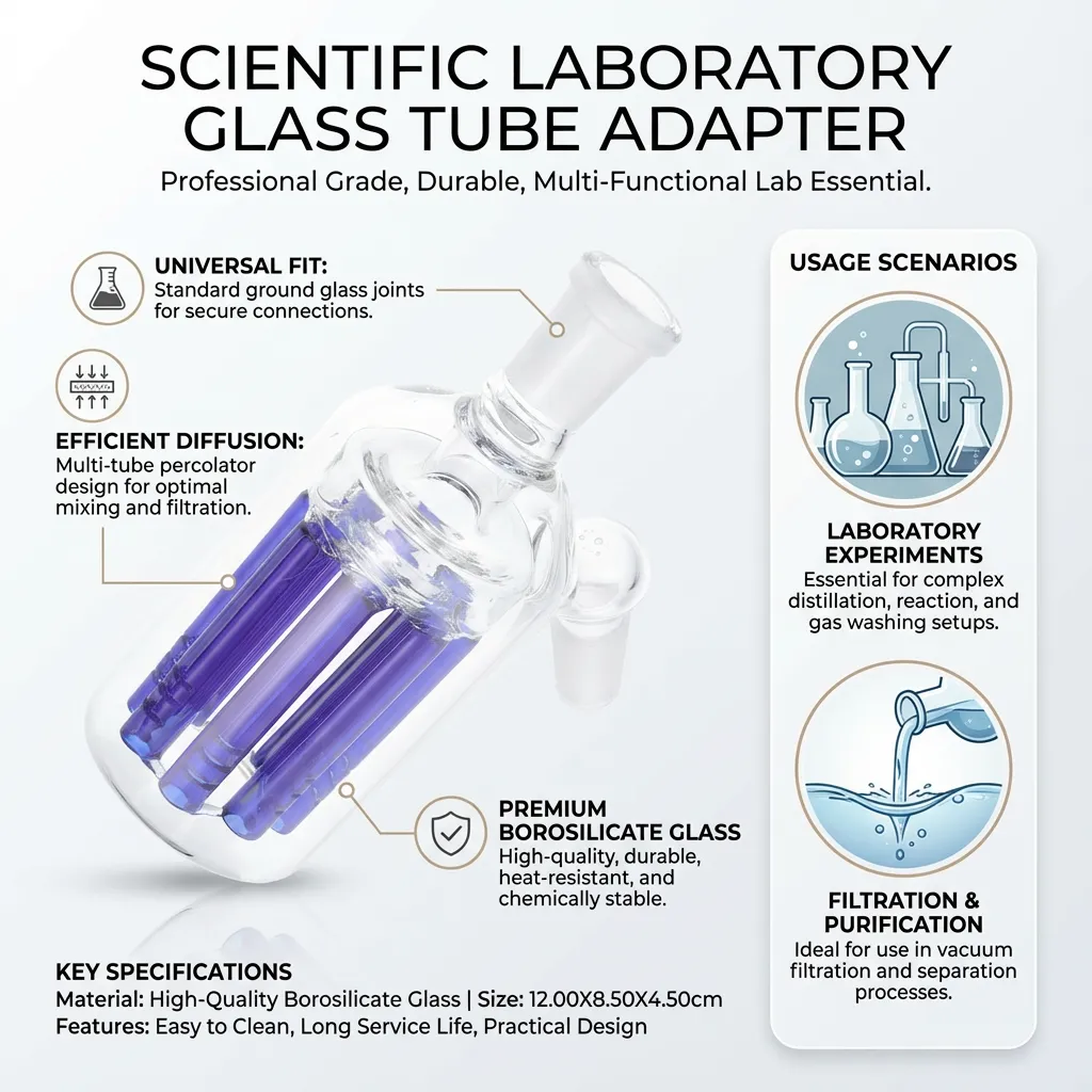 1 Pc Scientific Laboratory Glass Tube Adapter Glass Connecting Adapter