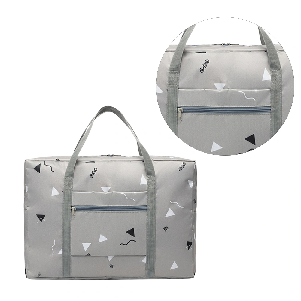 1pc Large Capacity Foldable Travelling Bag Portable Clothes Bag Hand Bag Luggage for Travel (Grey)