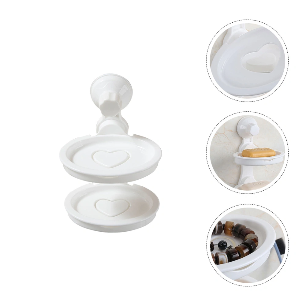 Double Layer Soap Dish Suction Cup Soap Case Drill-free Removable Soap Dish