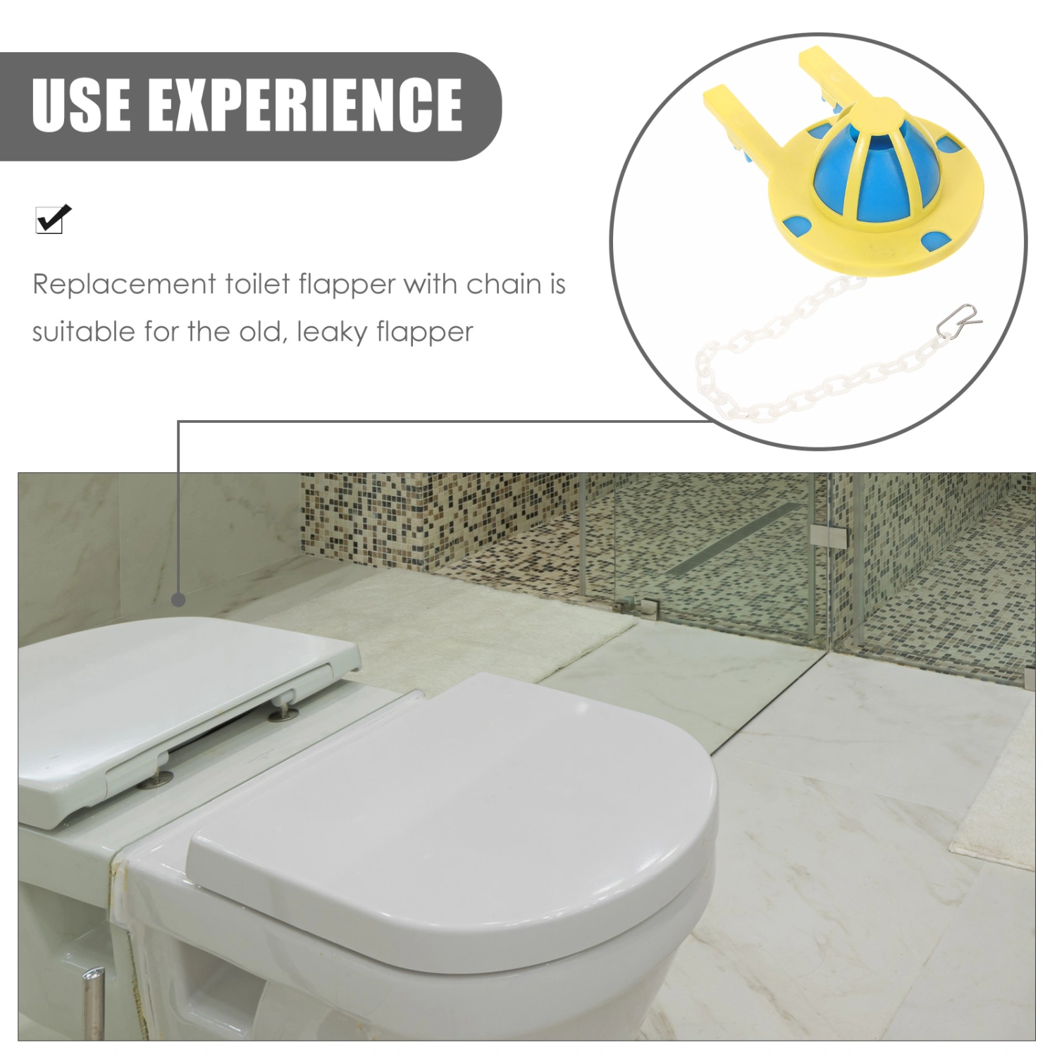 Toilet Flush Flapper Toilet Tank Flapper Universal Toilet Tank Flapper with Chain