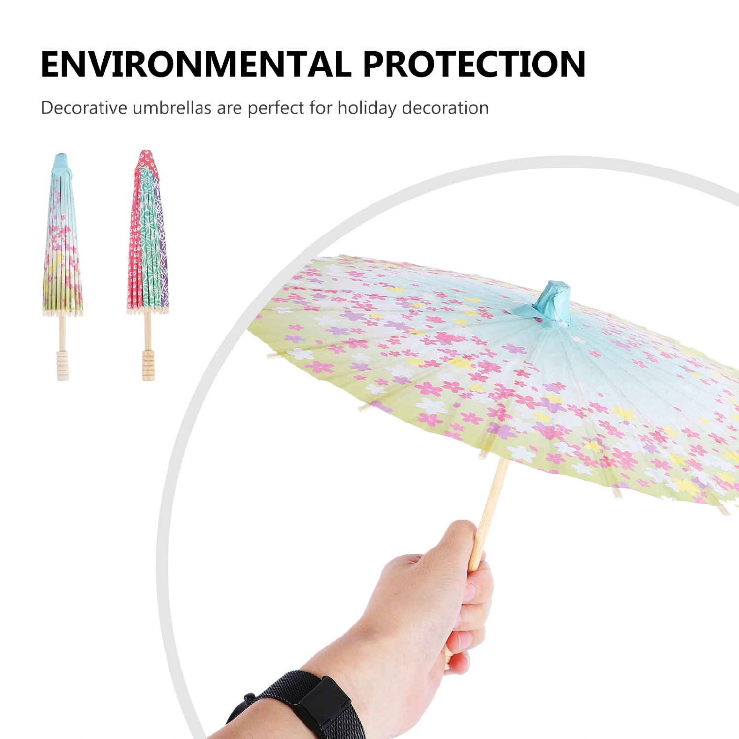 2pcs Oil Paper Umbrella Classical Japanese Umbrella Holiday Umbrella Decoration