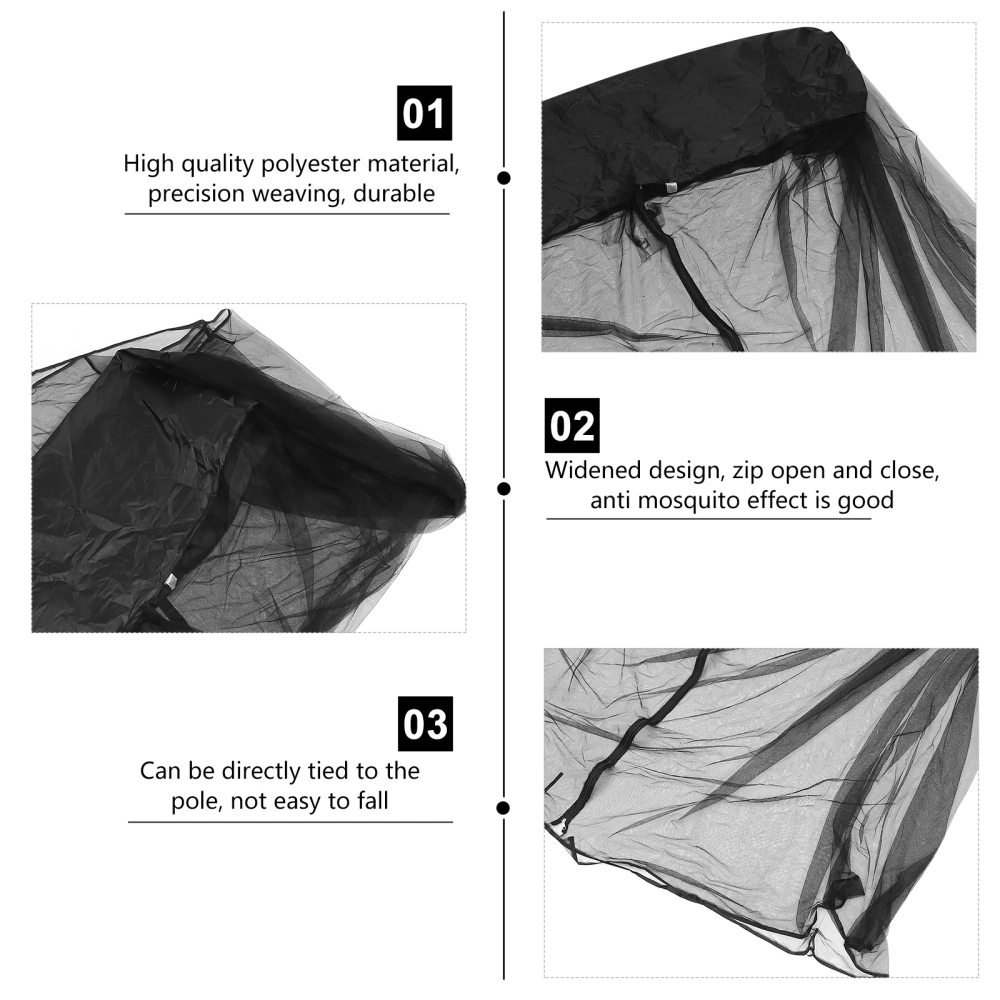 Swing Hammock Mosquito Net Canopy Umbrella Mosquito Net Zipper Closure Mosquito Net