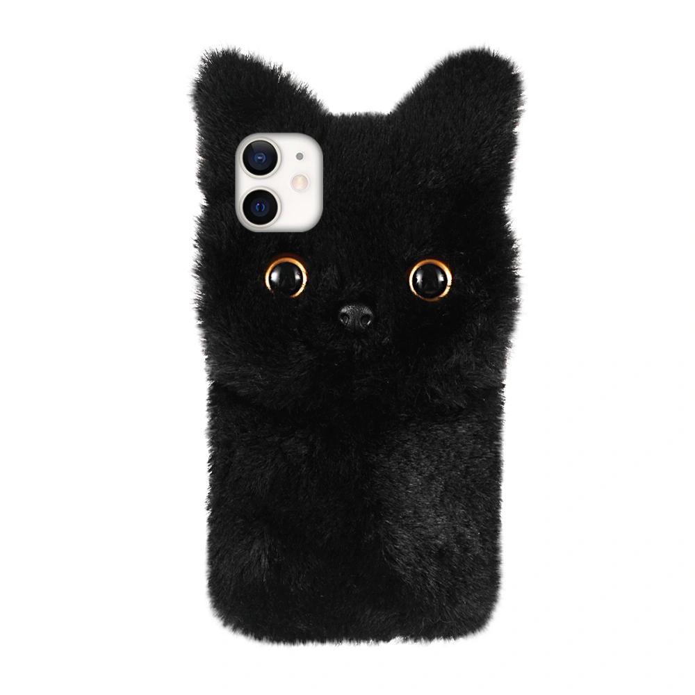 Plush Cat Phone Cover Lovely Phone Protective Case Compatible for iPhone 12 mini