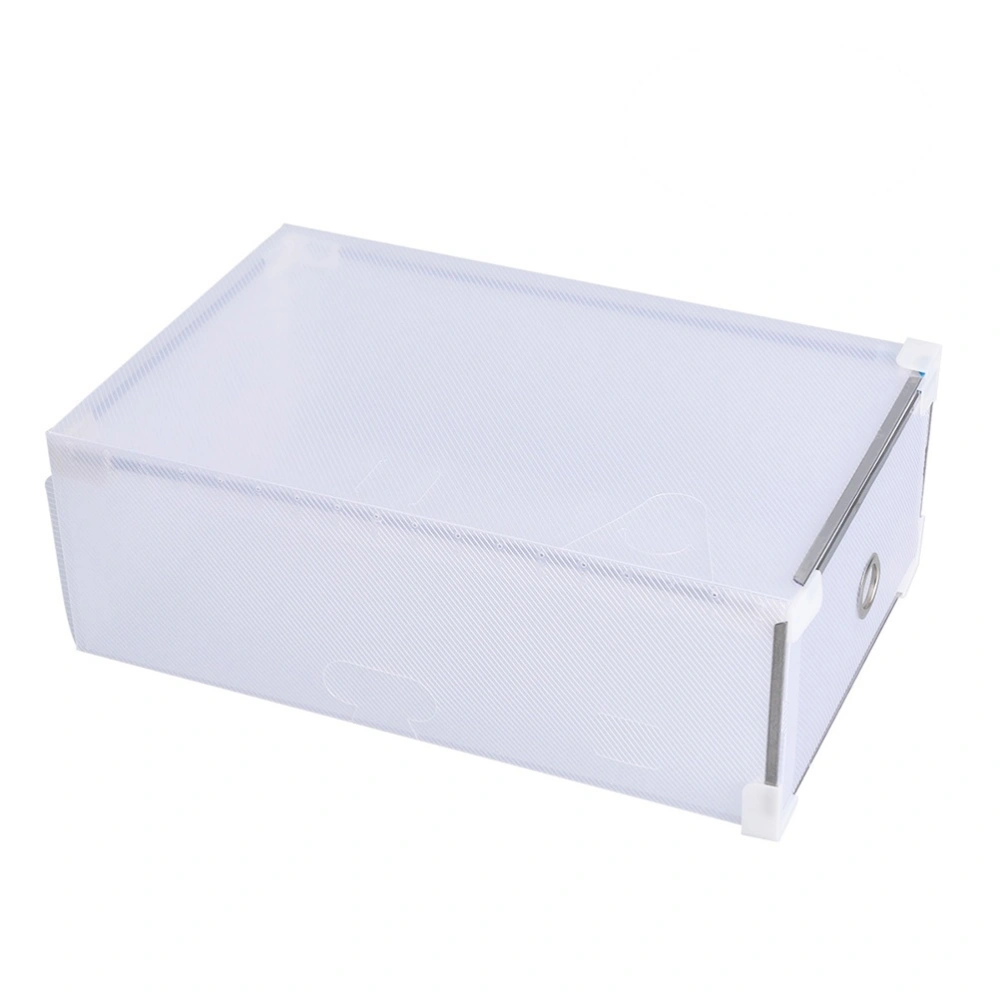 5pcs Shoes Box Transparent Plastic Drawer Type Shoes Storage Organizer For Women Girls (White)