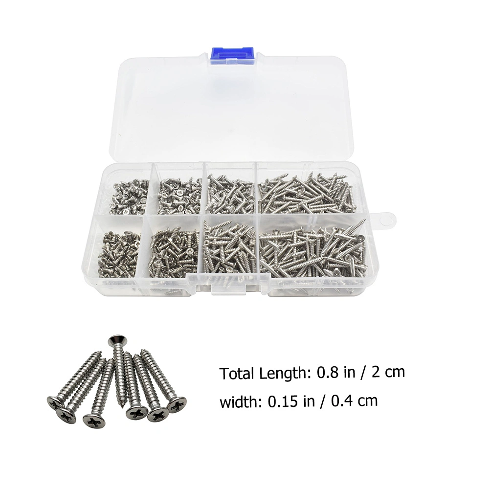 1 Set Flat Head Self Tapping Screws Assortment Kit Carbon Steel Screws