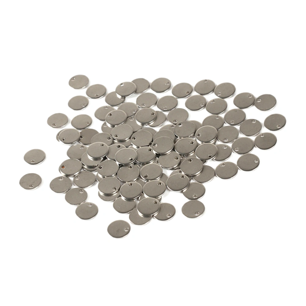 100pcs/Pack Polished Stainless Steel Blank Tag Pendants Flat Round Silver Pendant Charms DIY Crafting Accessories Slices for Jewelry Making (15mm)