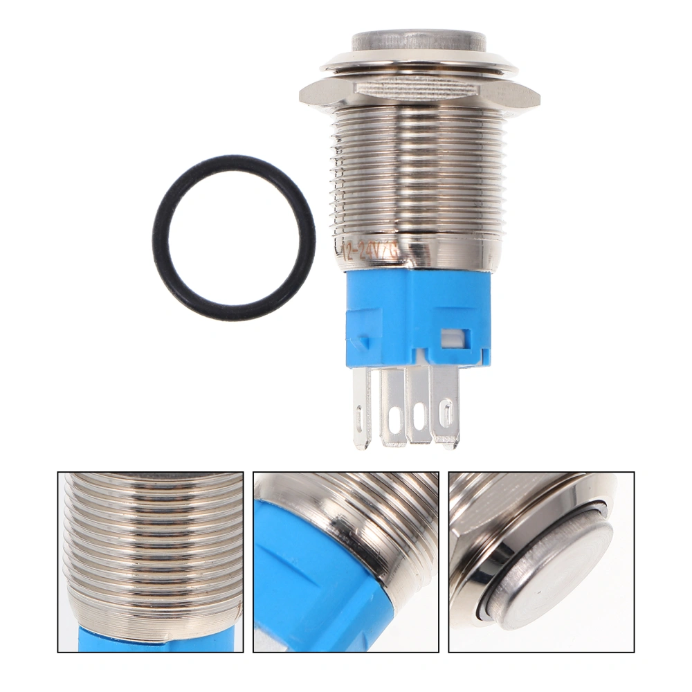 16mm Durable Momentary Latching Car Engine Power Push Button Switch with Light