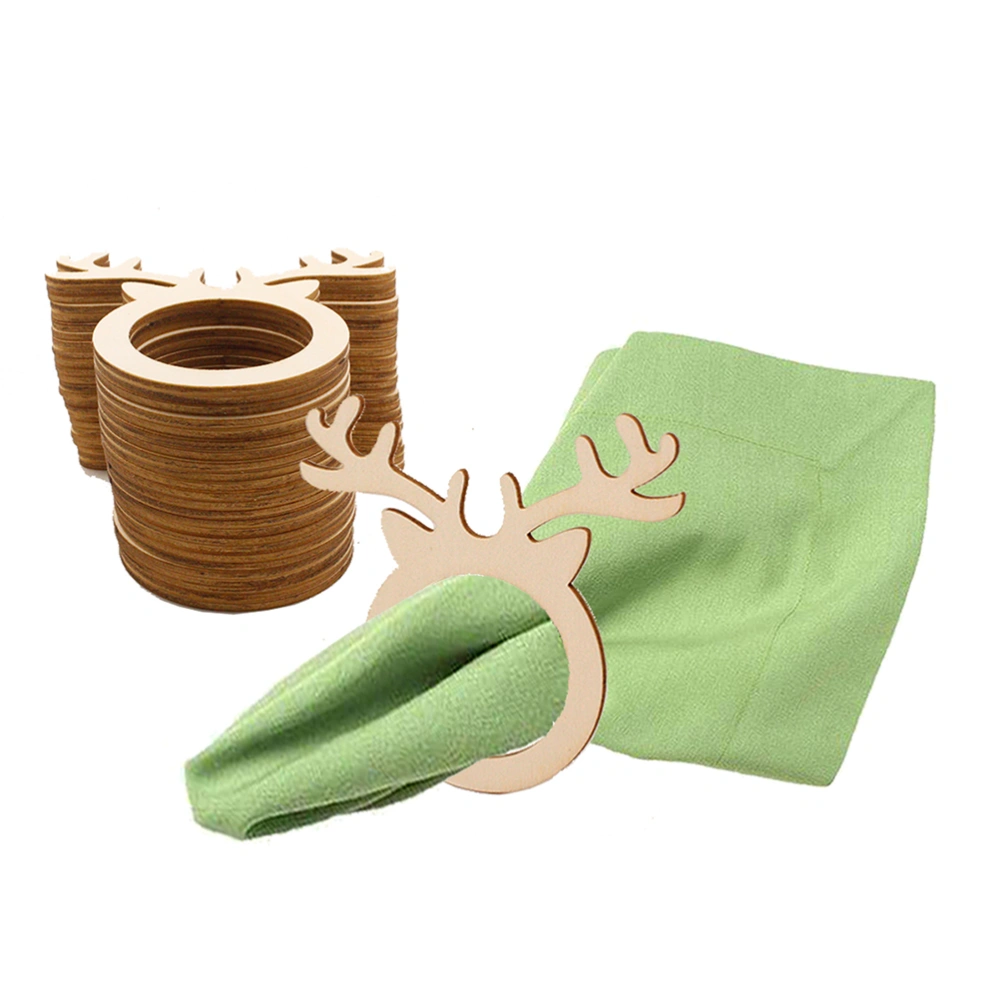 10PCS Antlers Wood Napkin Rings Fashion Napkin Buckle Party Napkin Holder Towel Buckle