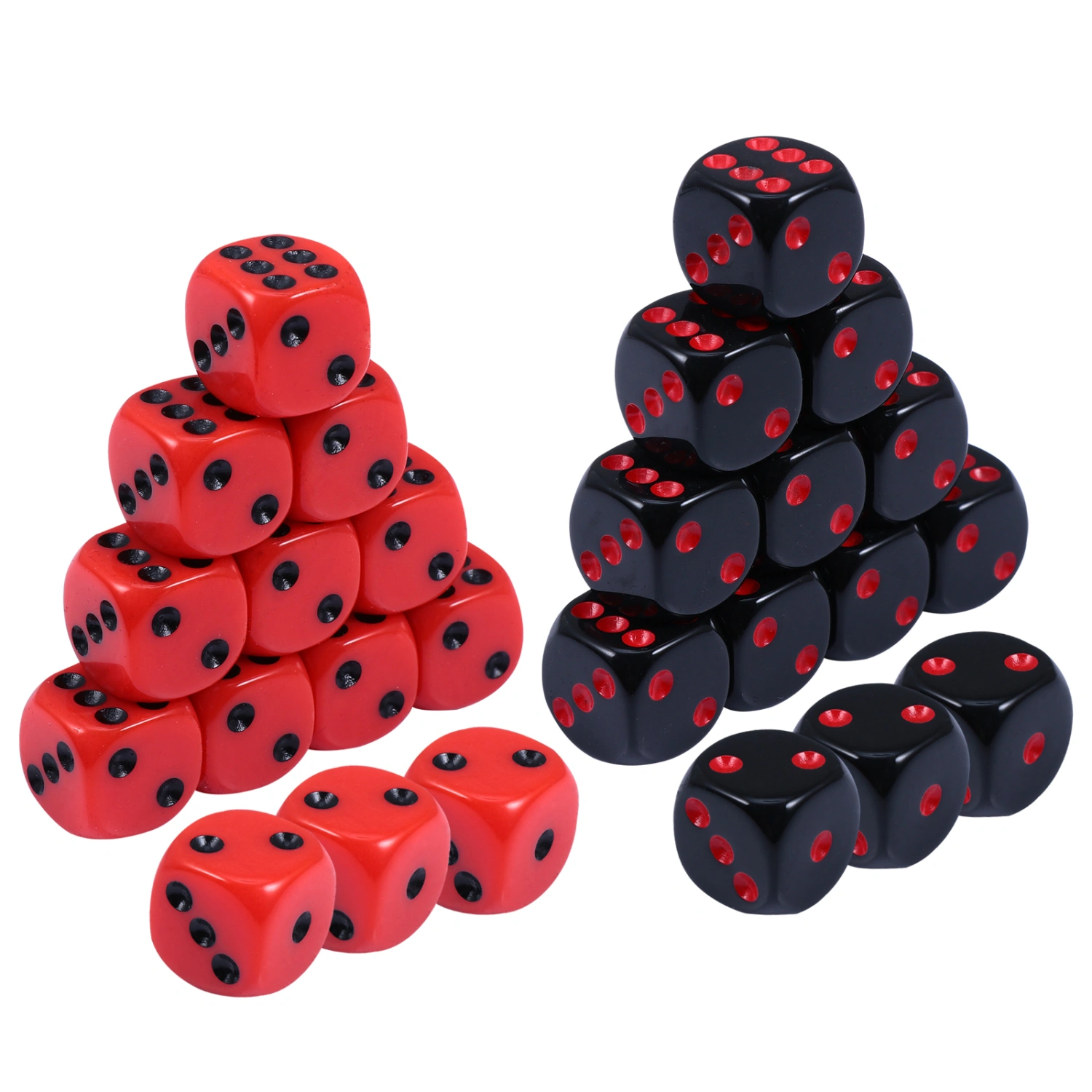 24pcs Novelty Colorful Acrylic  Dice Night KTV Supplies Party Dices (As Shown)