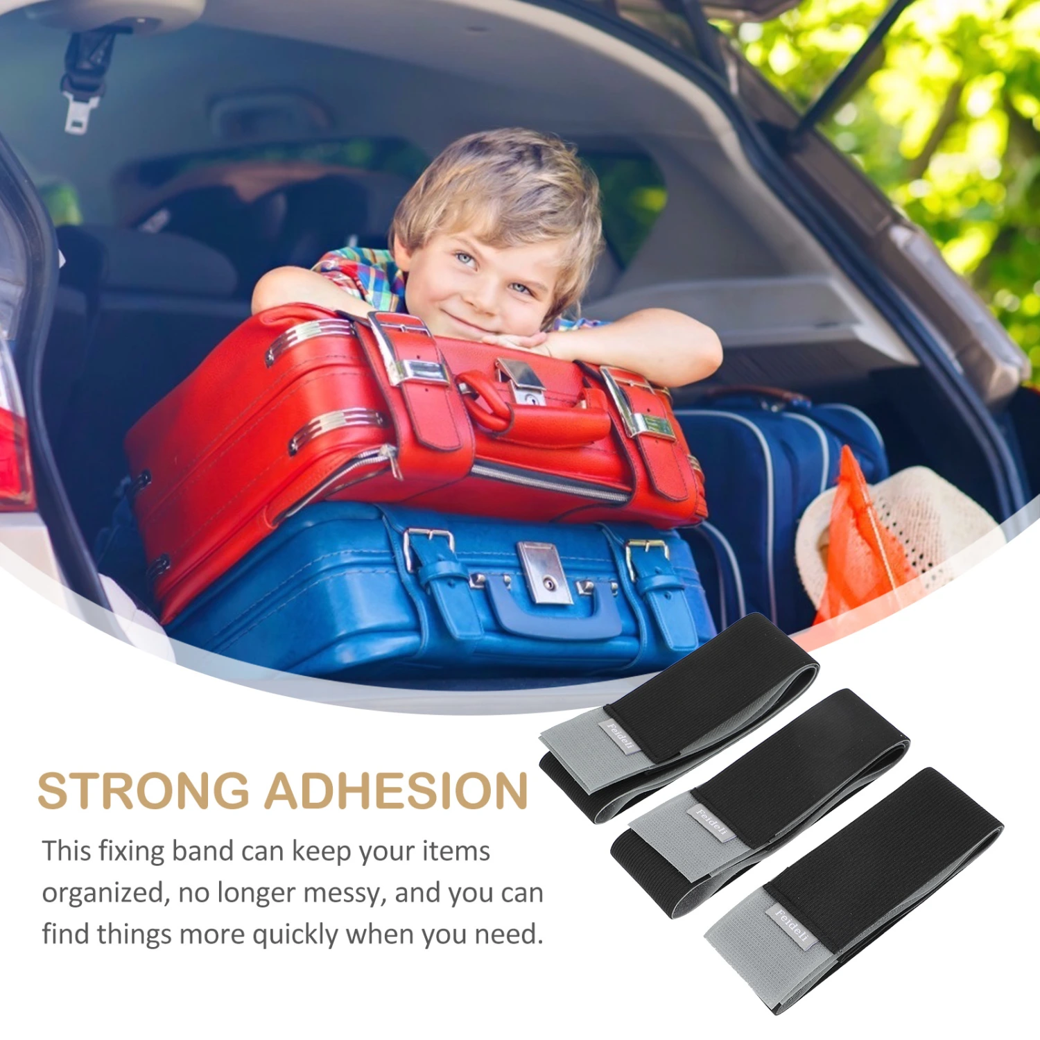 3 Pcs Car Trunk Extinguisher Band Vehicle Luggage Strap Car Boot Fixing Belt