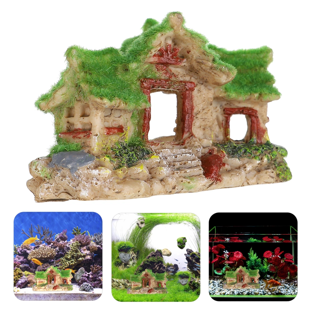 Aquarium Ornament Fish Tank Flocking Simulation House Landscaping Fish Shelter