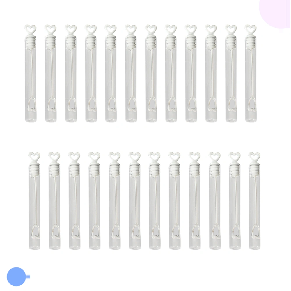 24 Pcs Empty Bottle Love Heart Shaped Wand Tube Wedding Favour Bubbles Soap Water Container fpr Stage Party Event(Clear)