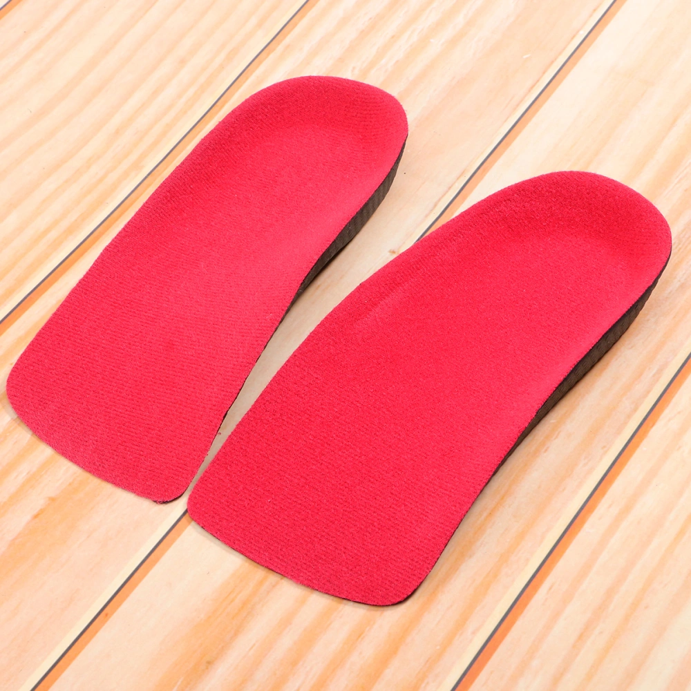 1 Pair of Damping Insoles Arch Supports Thin Shoe Cushions Shoe Pads for Outdoor Size M Black and Red