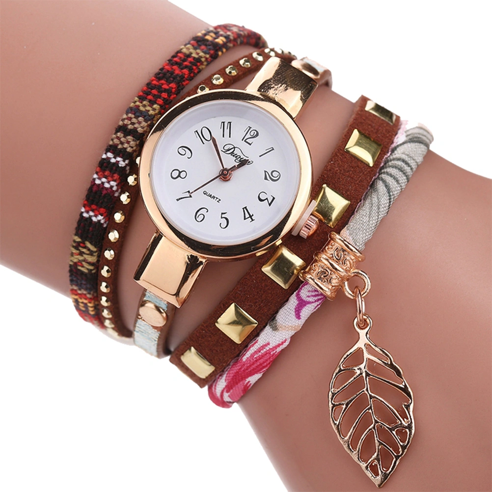 Duoya Classic Women Quartz Watch Lady Bracelet Wrist Quartz Dress Watches Wristwatch (Coffee)
