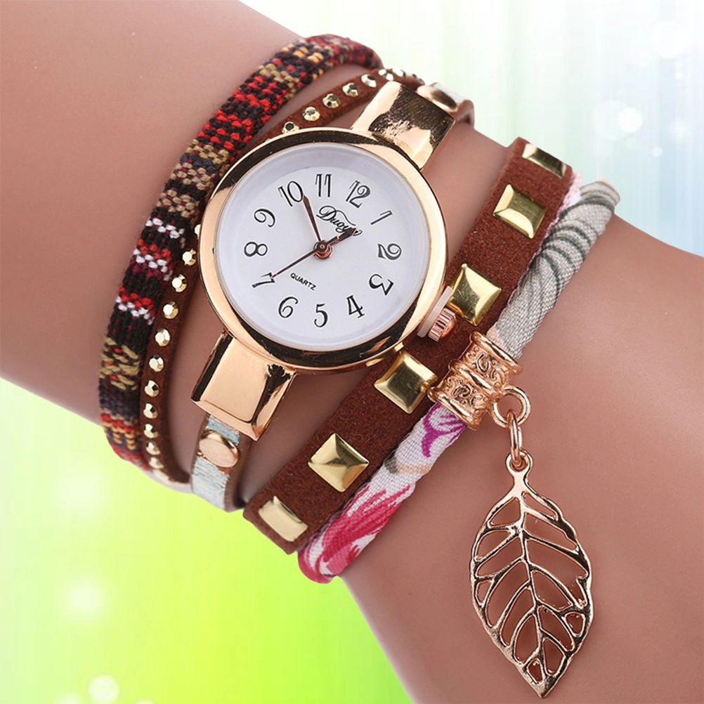 Duoya Classic Women Quartz Watch Lady Bracelet Wrist Quartz Dress Watches Wristwatch (Coffee)