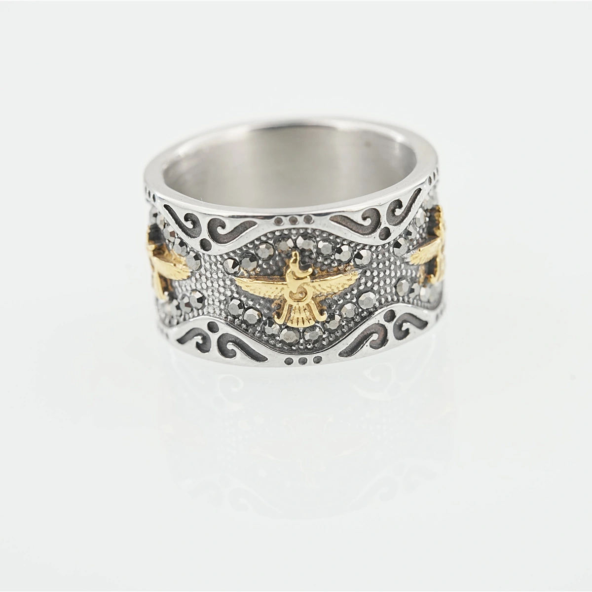 Retro Style Eagle Wings Personality Fashion Ring Alloy Non-fading
