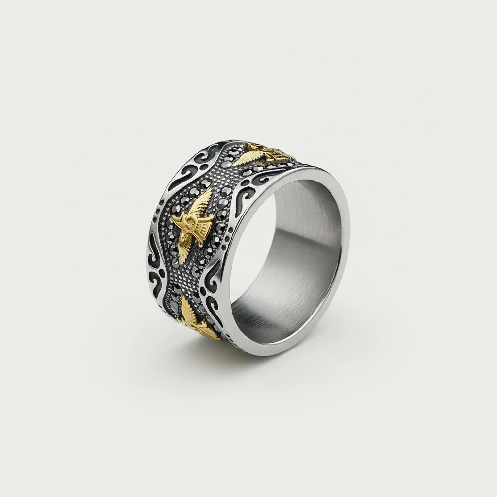 Retro Style Eagle Wings Personality Fashion Ring Alloy Non-fading
