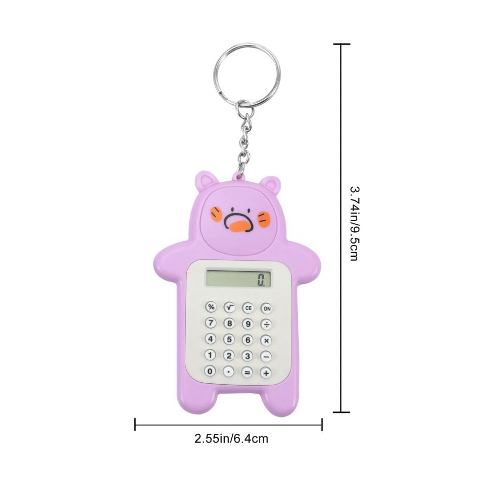 3pcs Adorable Mini Calculator Plastic Buttons Calculator With Keychain Buckle