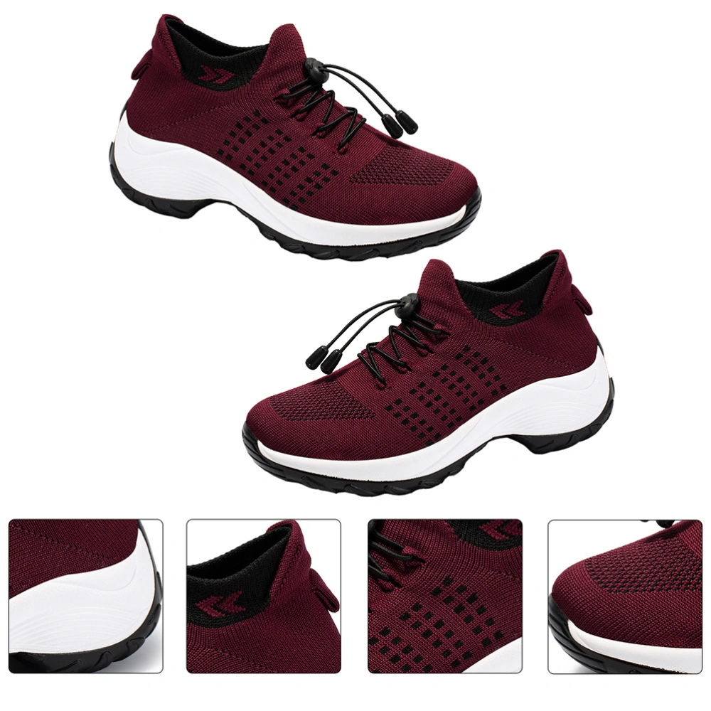 1 Pair Spring Summer Knitting Sports Shoes Leisure Style Mom Shoes Female Shoes