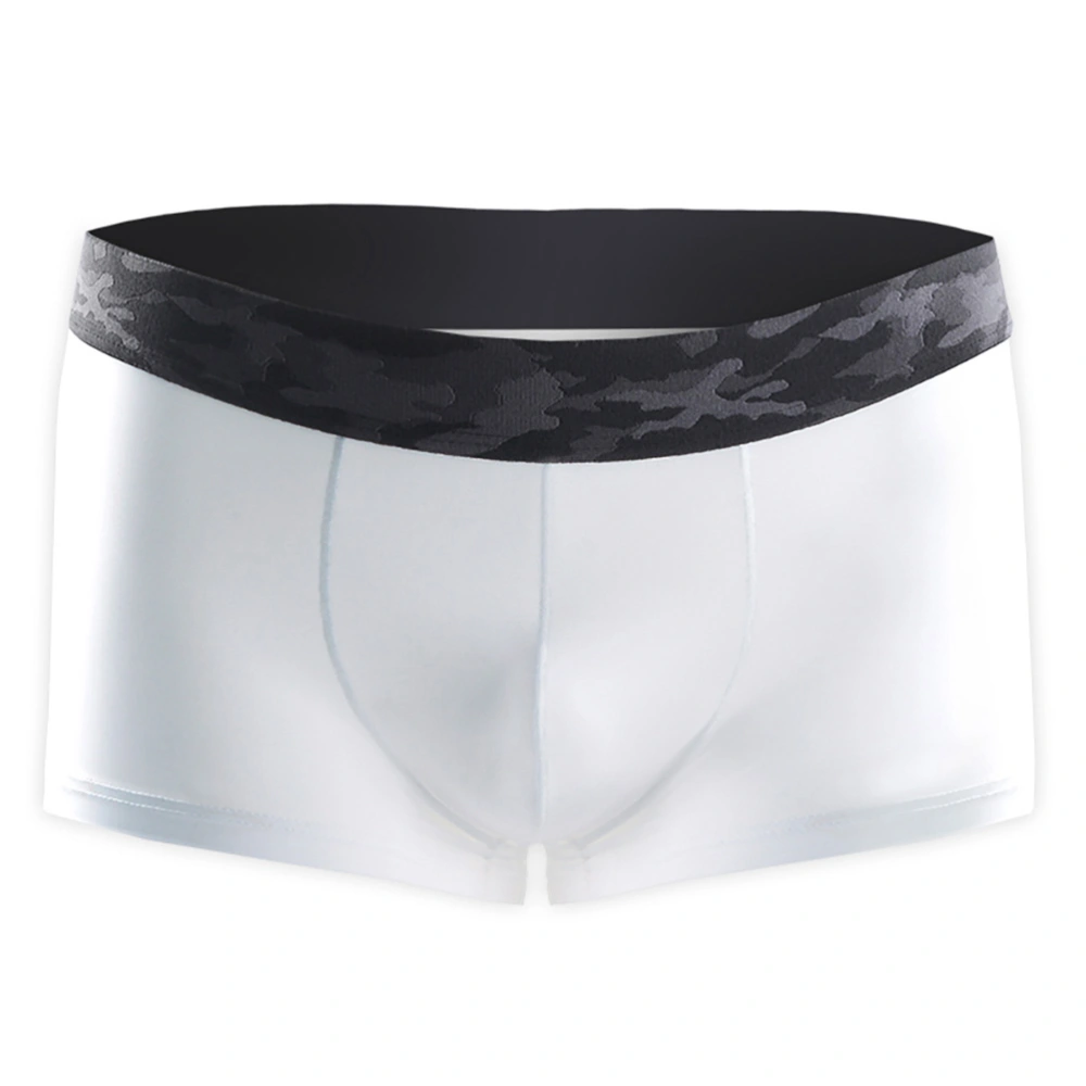 Men's Boxers Ultra-thin Breathable Ice Silk Seamless Boxershorts (White) - Size 3XL